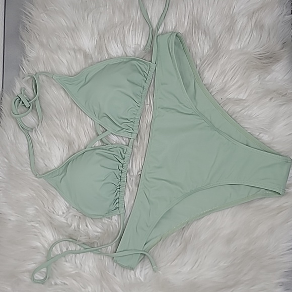 unbranded Other - Bikini Size XL Green Brand New 2 Piece Bathing Suit Beach Travel Swim Cruise Fun